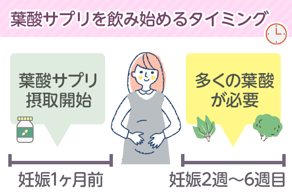 葉酸サプリを飲み始めるタイミング